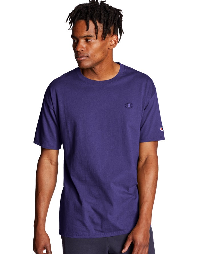 Champion Classic Jersey Purple T-Shirt Mens - South Africa TOMWYH268